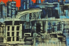 Juvenal-Sanso_Futuristic-City_12-x-18_Acrylic-on-Paper_Circa-1960_s